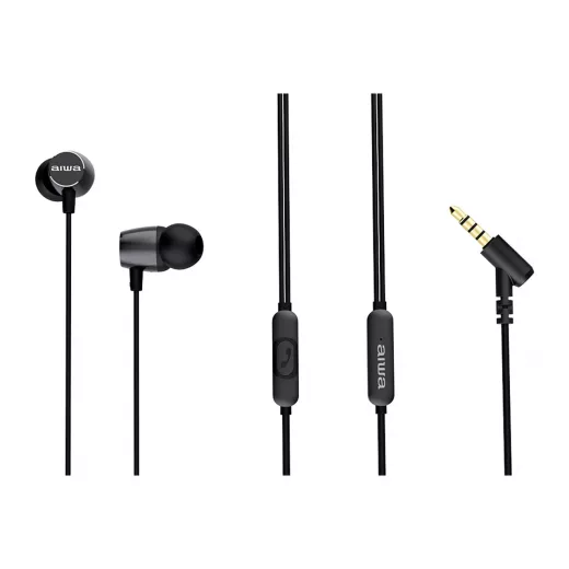 Aiwa In-Ear Wired Headphones Black Aiwa In-Ear Wired Headphones Black