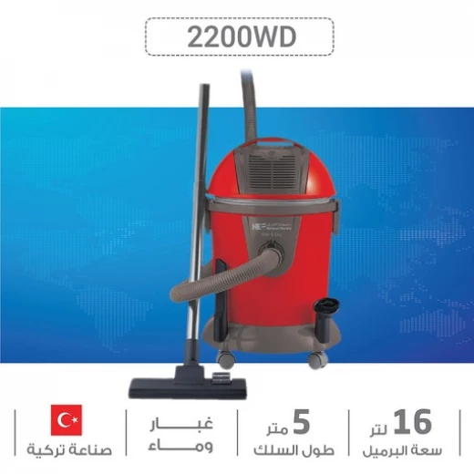 مكنسه كهربائيه برميل رطب وجاف 16لتر - احمر من نيوتن - نيوتن - Image 2