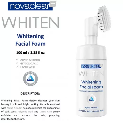 Novaclear Whiten whitening Facial Foam 100ml - Novaclear - Image 3