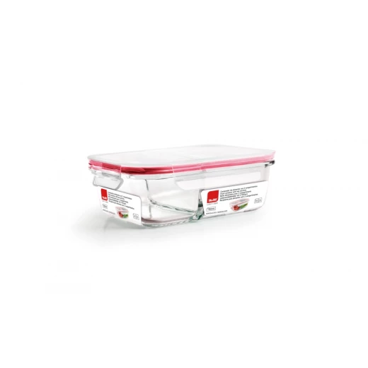 حافظة طعام زجاج 950 مل بقسمين من Ibili Lunch-Away - أحمر حافظة طعام زجاج 950 مل بقسمين من Ibili Lunch-Away - أحمر
