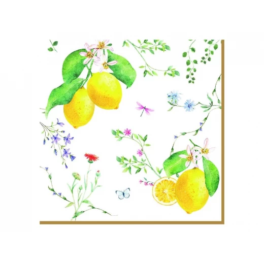 طقم مناديل طعام 20 قطعة من Easy Life Fleurs et Citrons - ألوان متعددة طقم مناديل طعام 20 قطعة من Easy Life Fleurs et Citrons - ألوان متعددة