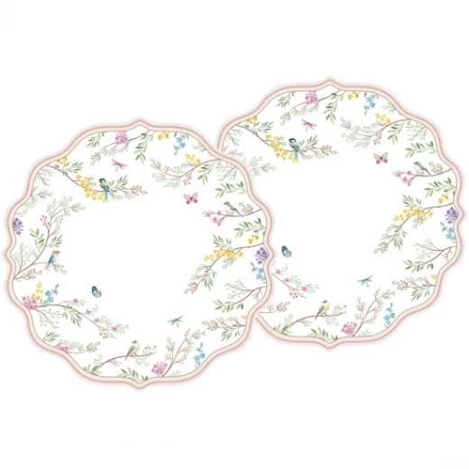 طقم مفارش صحون قطعتين 34.5 سم من Easy Life Birds Melody - ألوان متعددة - ايزي  لايف - Image 3