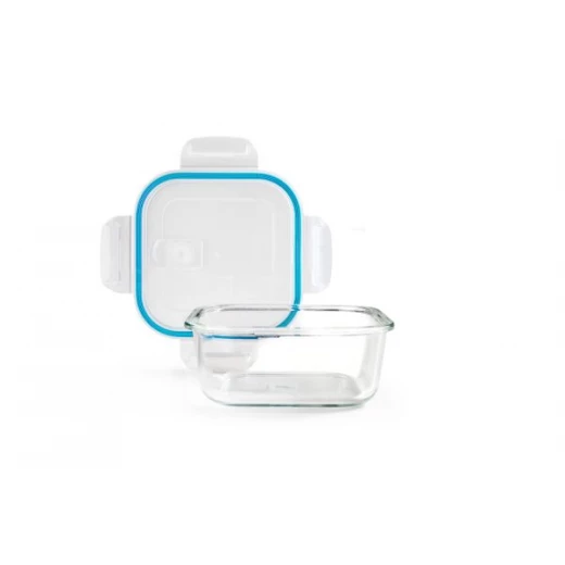 Ibili Air-Vent 520ml Glass Food Container - Blue - Ibili - Image 2
