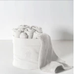 PHP Joy 8-Piece Washcloth Set in Basket - White - PHP