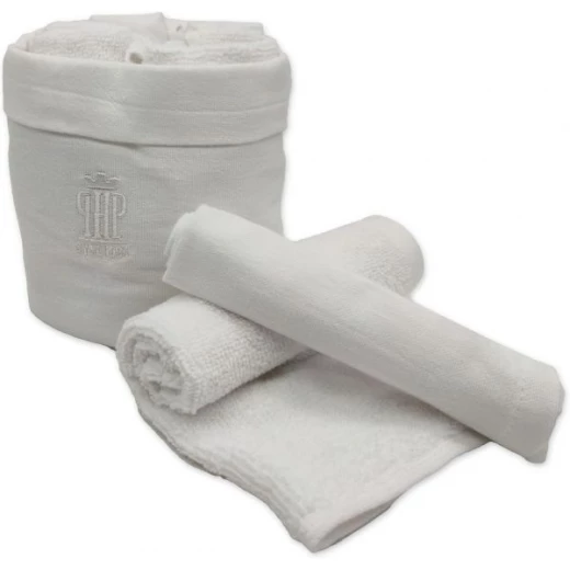 PHP Joy 8-Piece Washcloth Set in Basket - White - PHP - Image 2
