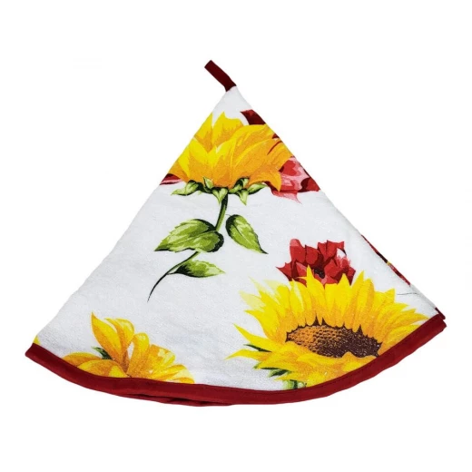 Lovely Home 60cm Round Kitchen Towel - Flowers Red Lovely Home 60cm Round Kitchen Towel - Flowers Red