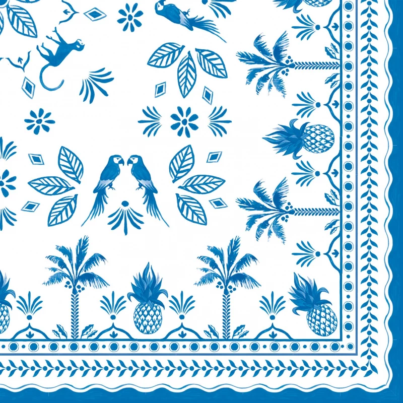 Easy Life Exotic Vibes 20-Piece Paper Napkin Set - White & Blue - Easy Life