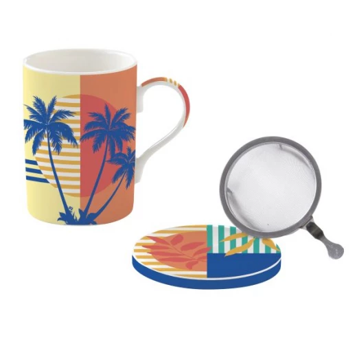 طقم كوب بمصفاة وغطاء 350 مل بعلبة من Easy Life Bahia - ألوان متعددة طقم كوب بمصفاة وغطاء 350 مل بعلبة من Easy Life Bahia - ألوان متعددة