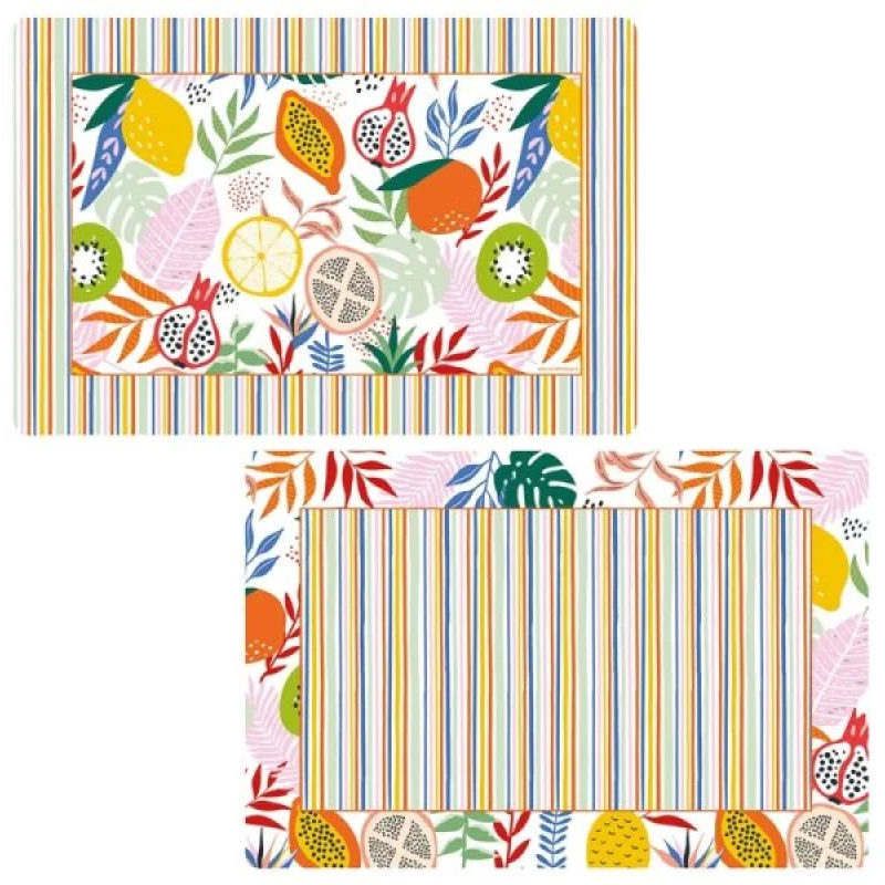 مفرش صحون وجهين 45*30 سم من Easy Life Tutti Frutti - ألوان متعددة - ايزي  لايف