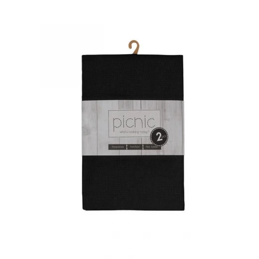 طقم بشاكير مطبخ قطعتين من Finesse Picnic Richmond - أسود طقم بشاكير مطبخ قطعتين من Finesse Picnic Richmond - أسود