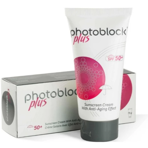 Derma Photoblock Plus SPF Sunscreen with Anti Aging Effect, 75 gm Derma Photoblock Plus SPF Sunscreen with Anti Aging Effect, 75 gm