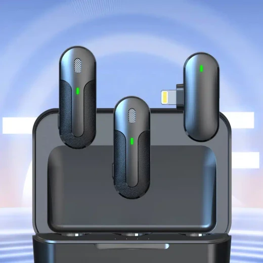 ييسيدو – ميكروفون لافاليير 2 في 1 (KR16) – لايتنينغ، 70mAh، لاسلكي، 2.4GHz – أسود - يسيدو - Image 3