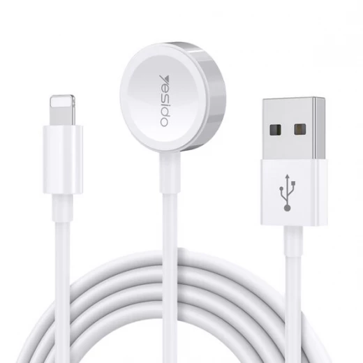 يسيدو - كابل شحن لاسلكي (CA70) - 2 في 1 USB إلى لايتنينغ، ساعة آبل، 2.4A، 1.2 متر - أبيض يسيدو - كابل شحن لاسلكي (CA70) - 2 في 1 USB إلى لايتنينغ، ساعة آبل، 2.4A، 1.2 متر - أبيض