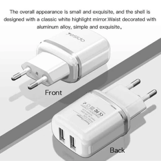 من يسيدو شاحن حائطي بمنفذين USB مع كابل ميكرو من   YC26 - يسيدو - Image 4