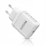 شاحن يسيدو بمنفذ Type-C YC23 PD بقوة 18 وات و3 أمبير، أبيض - يسيدو