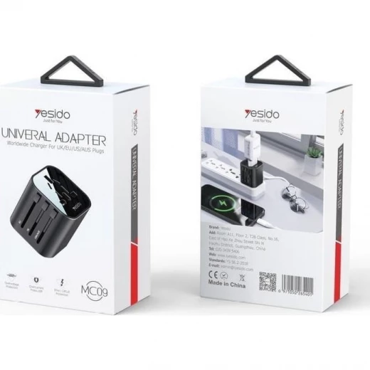 ييسيدو MC24 محول شاحن متعدد الوظائف 20W مع 3 منافذ USB + منفذ Type-C للسفر (أسود) ييسيدو MC24 محول شاحن متعدد الوظائف 20W مع 3 منافذ USB + منفذ Type-C للسفر (أسود)