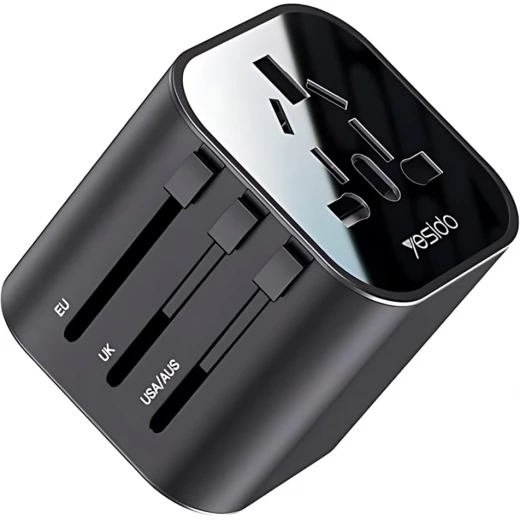 ييسيدو MC24 محول شاحن متعدد الوظائف 20W مع 3 منافذ USB + منفذ Type-C للسفر (أسود) - يسيدو - Image 3