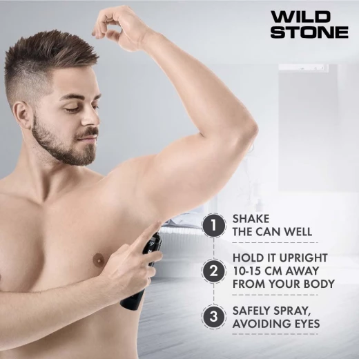 Wild Stone Intense Black Long Lasting No Gas Deodorant For Men, 150Ml - Wild stone - Image 4