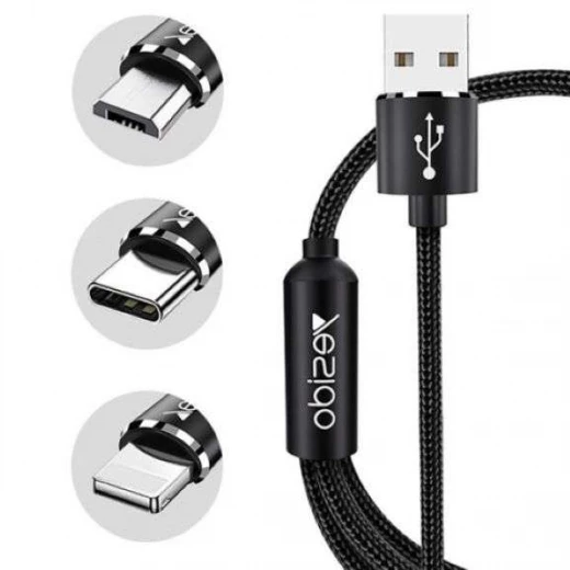 من يسيدو– كابل 3 في 1 – مايكرو USB / لايتنينج / USB-C / أسود (CA60) - يسيدو - Image 4