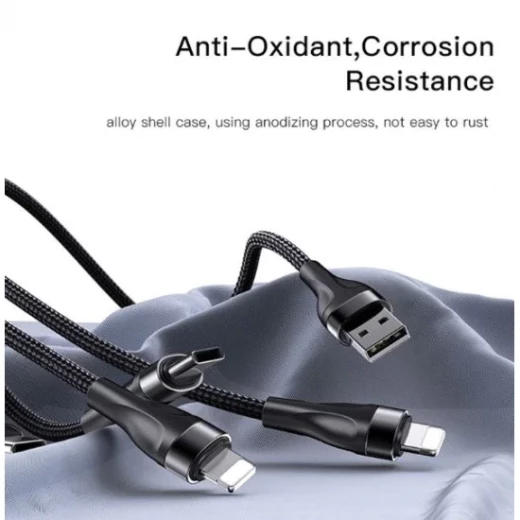 من يسيدو– كابل 3 في 1 – مايكرو USB / لايتنينج / USB-C / أسود (CA60) - يسيدو - Image 6