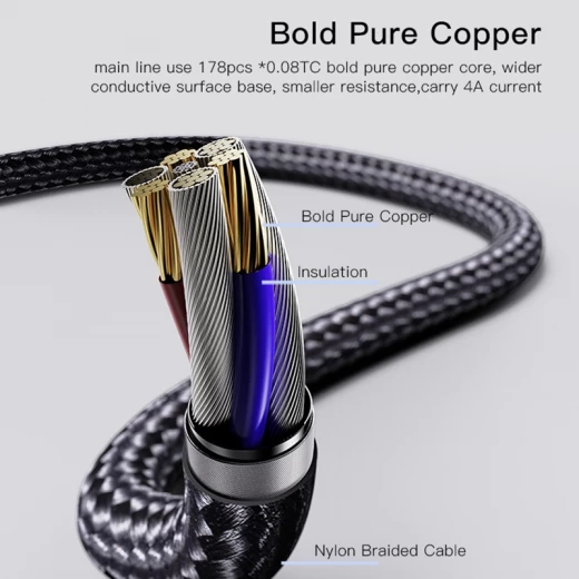 من يسيدو– كابل 3 في 1 – مايكرو USB / لايتنينج / USB-C / أسود (CA60) - يسيدو - Image 7