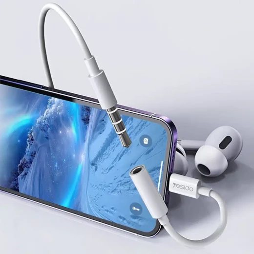 محول من Lightning إلى مقبس سماعة الرأس YAU31 من يسيدو باللون الأبيض - يسيدو - Image 2