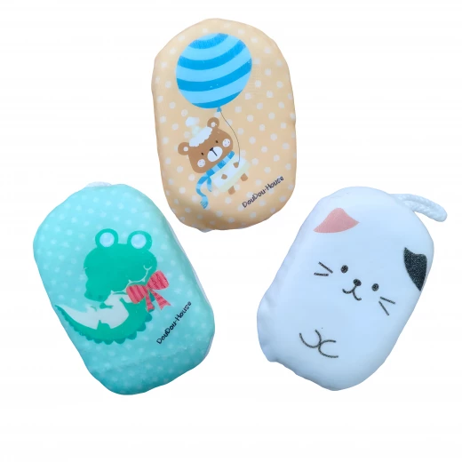 Baby Body Cotton Bath Sponge Bear, 1 Pack, الوان متنوعة Baby Body Cotton Bath Sponge Bear, 1 Pack, الوان متنوعة