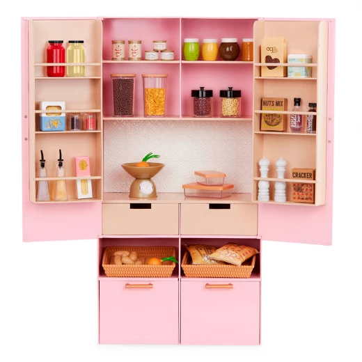 Our Generation Pretty Pantry 51-pc Pink Kitchen Furniture Set for 46cm Dolls - Our Generation - Image 3