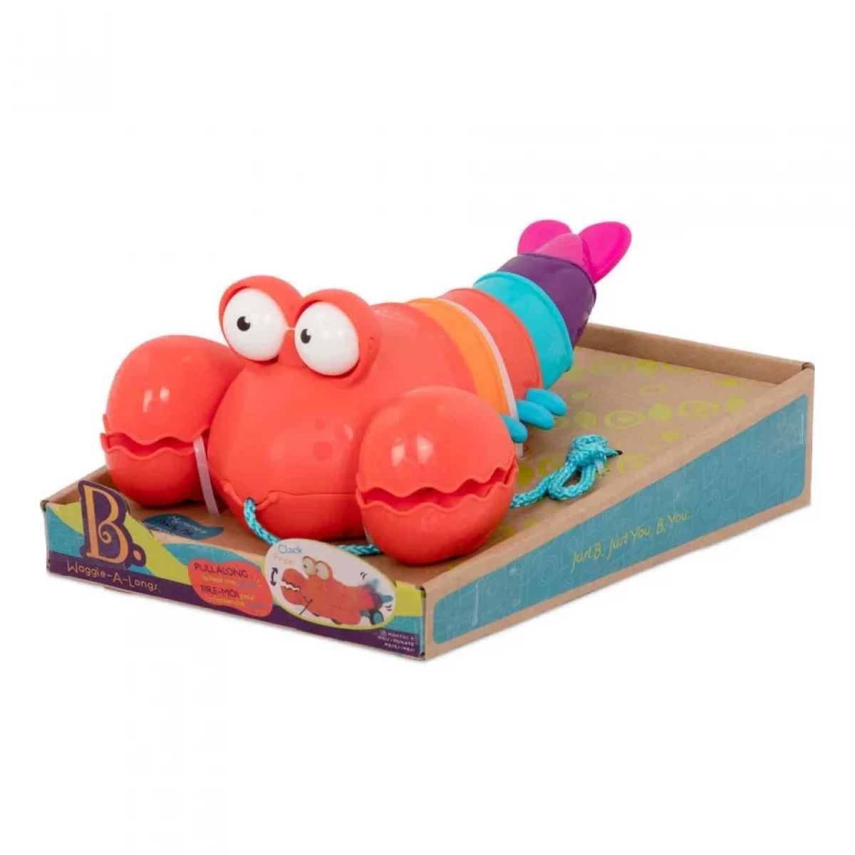 B. toys, Pull Along Toy ,Push Or Pull Lobste, Walking Toy with String ...