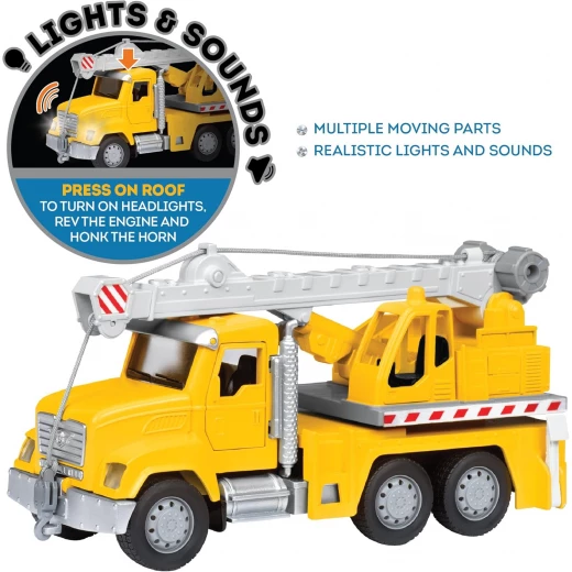 Driven Micro Crane Truck Toy Crane Truck with Lights, Sounds and Movable Parts for Kids Age 3+ - Driven - Image 3