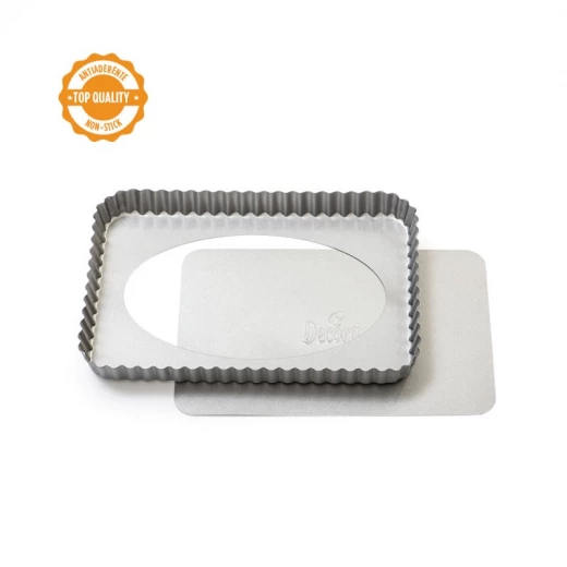 قالب تارت مستطيل غير لاصق من ديكورا مع قاعدة قابلة للإزالة 32 × 22 × 3.5 سم من ديكورا قالب تارت مستطيل غير لاصق من ديكورا مع قاعدة قابلة للإزالة 32 × 22 × 3.5 سم من ديكورا
