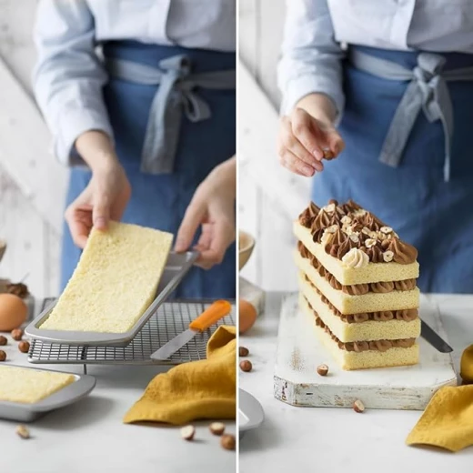 مجموعة من 4 قوالب مستطيلة للكعك الطبقي، 25.5 سم × 10.5 سم × 2 سم من ديكورا - ديكورا - Image 4