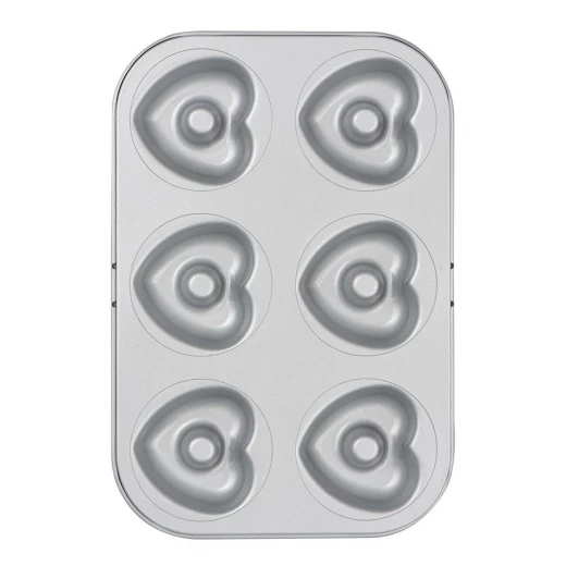 قالب دونات على شكل قلب غير لاصق من ديكورا، 6 تجاويف، 7.5 سم - ديكورا - Image 3