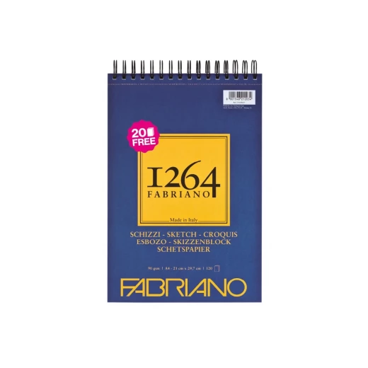 دفتر رسم A4 مع تغليف حلزوني 90جم 120 ورقة من فابريانو دفتر رسم A4 مع تغليف حلزوني 90جم 120 ورقة من فابريانو
