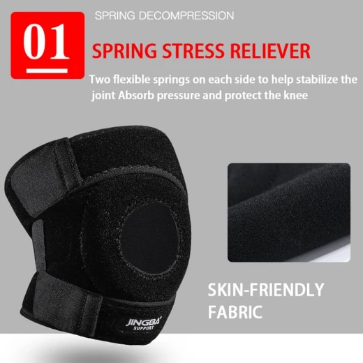 دعامة الركبة القابلة للتعديل لدعم آلام الركبة والتهاب المفاصل والرباط الصليبي الأمامي والرباط الجانبي الإنسي وتسكين آلام المفاصل وتمزق الغضروف المفصلي والرياضة من جينغبا - جينغبا - Image 4
