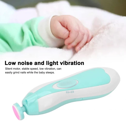 Baby Nail Clippers, Electric Nail Clippers, Low Noise, Portable Nail File with 6 Grinding Heads for Newborns, Kids - Image 3