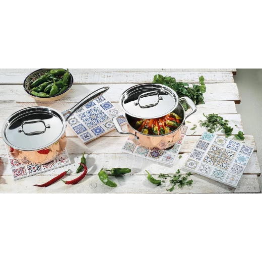 Kuchenprofi Marrakech Rhomb Design Coaster White 11 x 11 x 1 cm - Kuchenprofi - Image 3