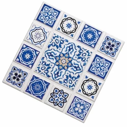 كوستر كاسابلانكا بتصميم متقاطع أبيض 20 سم × 20 سم × 1 سم من كوشن بروفِي