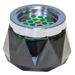 APS Glass Ashtray Green Dia 12cm with Stainless Steel Lid