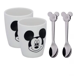Mickey Mouse Set of 2 Cups & 2 Spoons