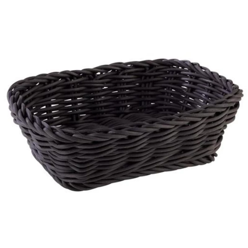 سلة مستطيلة قطر 19×13 سم ارتفاع 6 سم، لون أسود من اي بي اس - اي بي اس