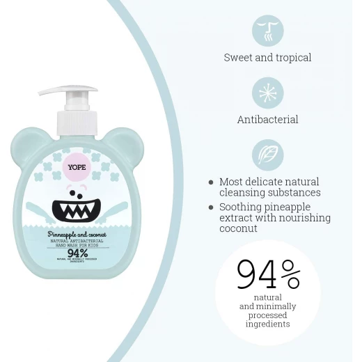 Yope Natural Antibacterial Hand Soap Pineapple And Coconut Flavour ,400 Ml - Yope - Image 3