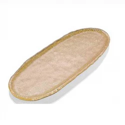 طبق بيضاوي قطر 34×15 سم ذهبي من اي في في