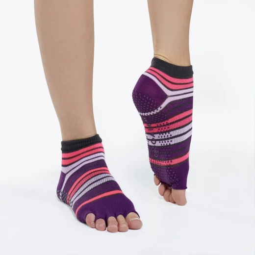Gaiam Toeless Yoga Sock ,Pink/purple - Gaiam - Image 2