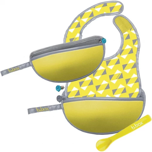 B-Box,Travel Bib Spoon Flexible Soft Bite, Palm Pattern, Adjustable Neck Strap, BPA Free, Phthalate Free, PVC Free, Machine Washable and Folds into Its Own Bag B-Box,Travel Bib Spoon Flexible Soft Bite, Palm Pattern, Adjustable Neck Strap, BPA Free, Phthalate Free, PVC Free, Machine Washable and Folds into Its Own Bag