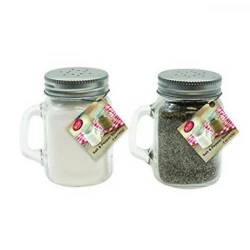 Table Craft Mason Jar Salt Shaker | Rustic Glass Design with Metal Lid | Easy to Clean & Dishwasher Safe | 1-Piece Set