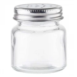TableCraft Glass Shaker 60 ml with Stainless Steel Top | Durable, Clear Design for Salt, Pepper, or Spices