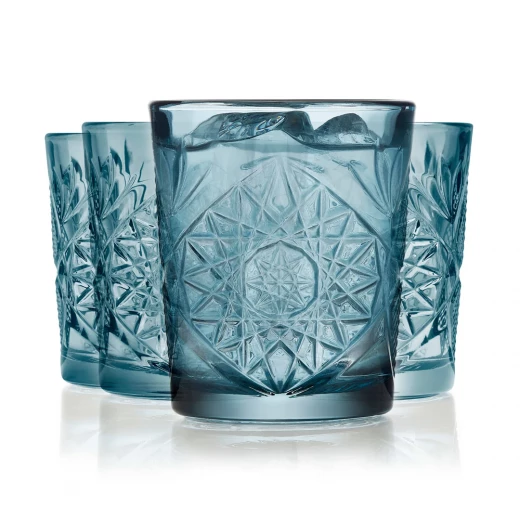 Libbey HOBSTAR Old Fashion Tumbler 12oz 355ml Blue Set of 6 Pieces Libbey HOBSTAR Old Fashion Tumbler 12oz 355ml Blue Set of 6 Pieces