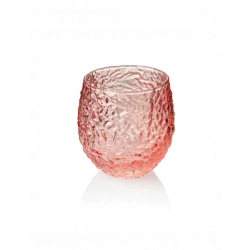 IVV Paper Tumbler 250ml Set of 6 Pieces Pink, Mouth-Blown Glass, Handmade in Italy, Premium Drinkware, Elegant Design, Dishwasher Safe, Pink Glass Tumblers, Ideal for Water and Juices