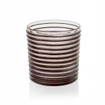 IVV Vertigo Tumbler 300ml Set of 6 Pieces, Bronze Grey Crystal Glasses with Transparent Line Design, Ideal for Water, Juices, and Beverages - IVV